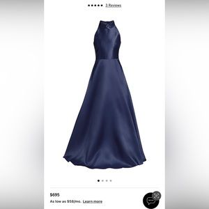 Monique lhullier halter satin ball gown WORN ONCE great MOB dress